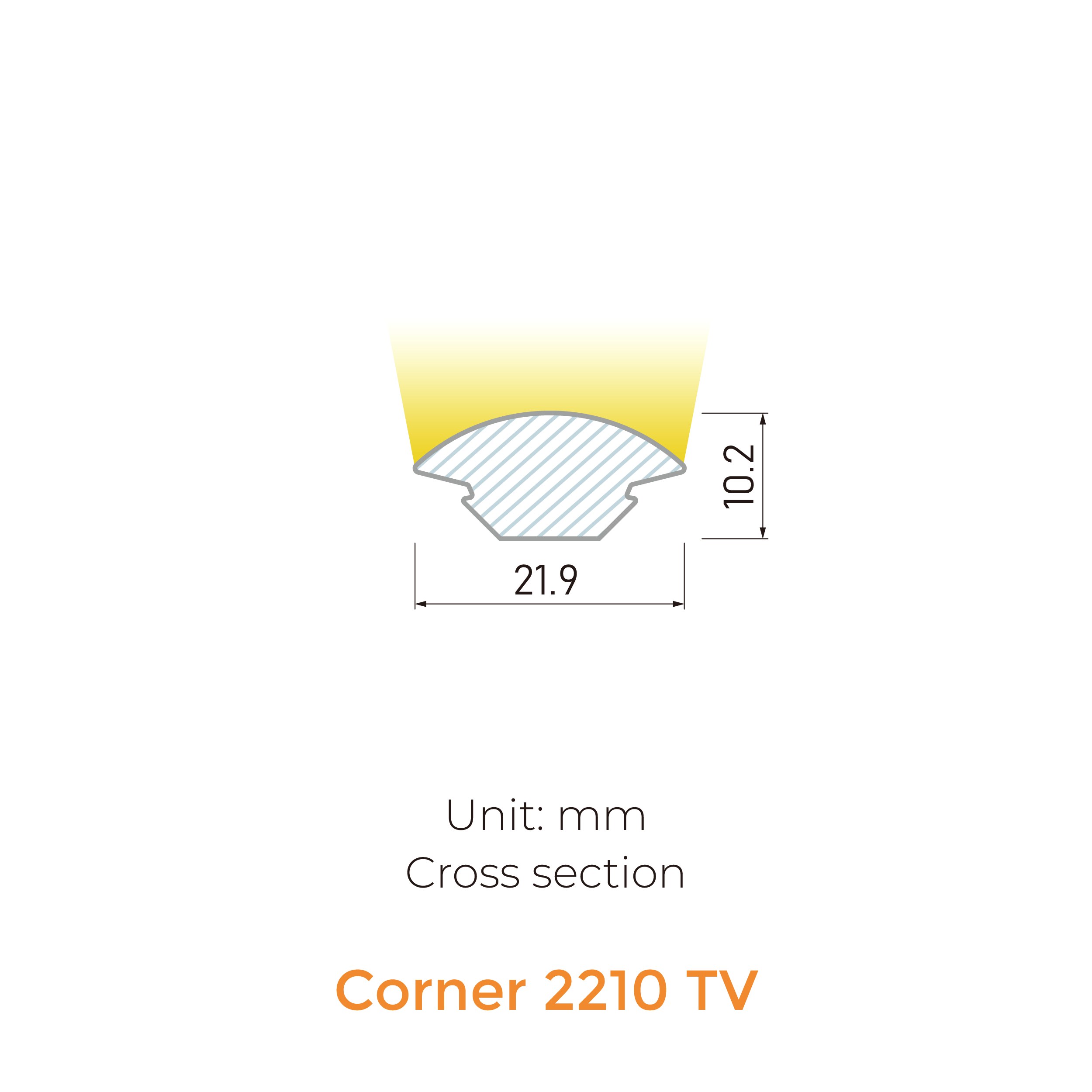 Corner Neon dimension / 3D view