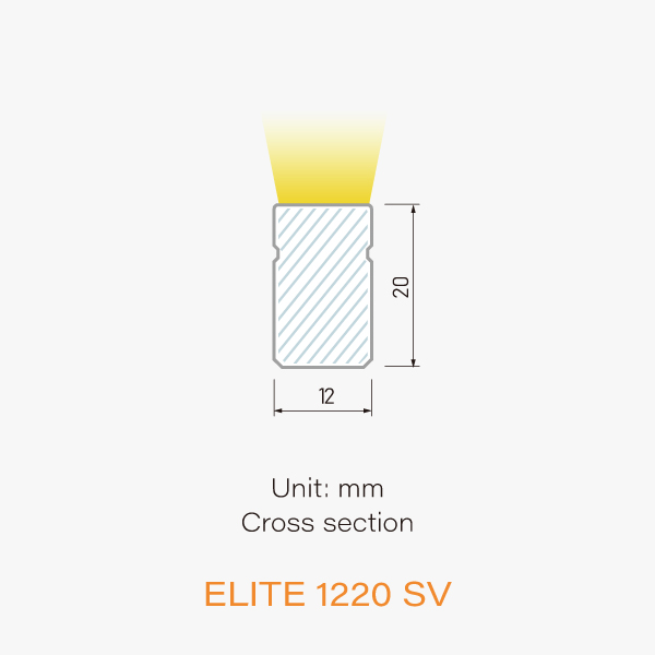 Elite Neon Side View dimension / 3D view