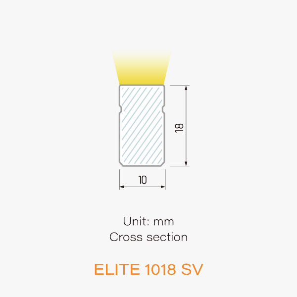 Elite Neon Side View dimension / 3D view