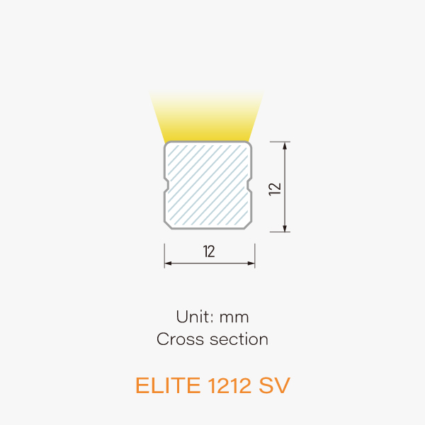 Elite Neon Side View dimension / 3D view