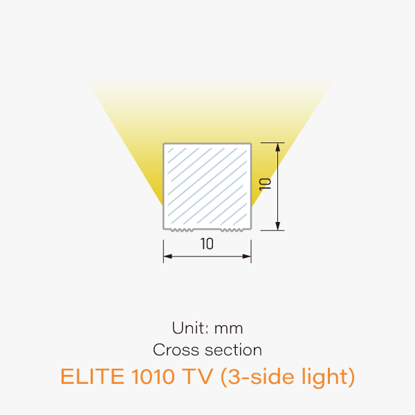 Elite Neon Top View dimension / 3D view