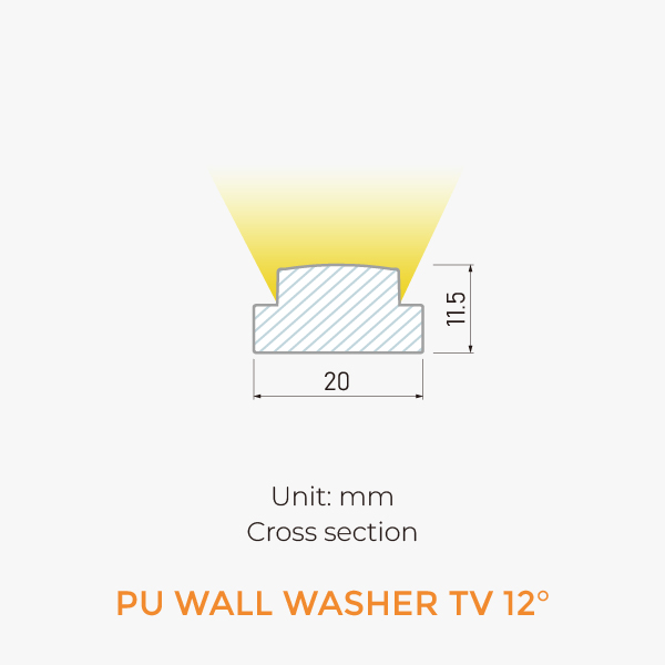 PU Flex Wall Washer dimension / 3D view