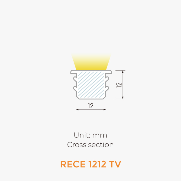 Recessed Neon dimension / 3D view