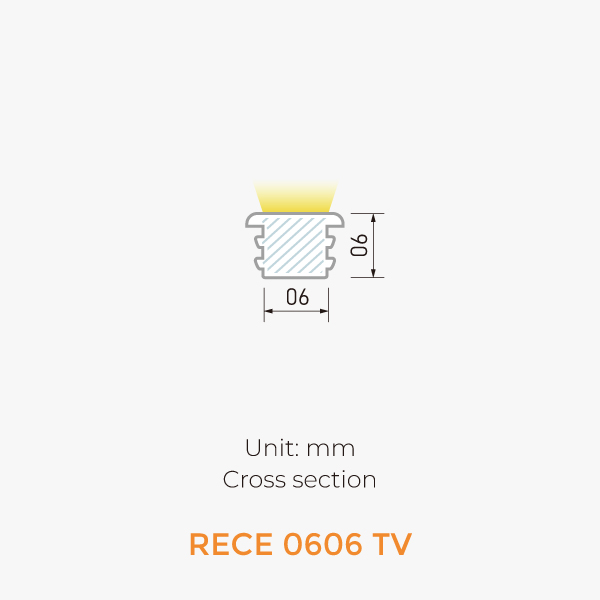 Recessed Neon dimension / 3D view